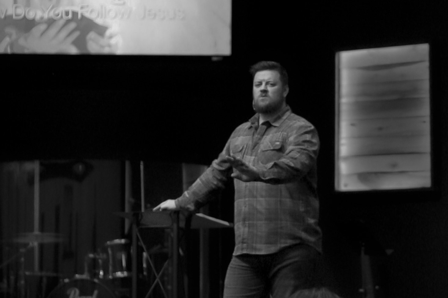 Pastor Patrick Grissom preaching on a Sunday morning at Engage Church